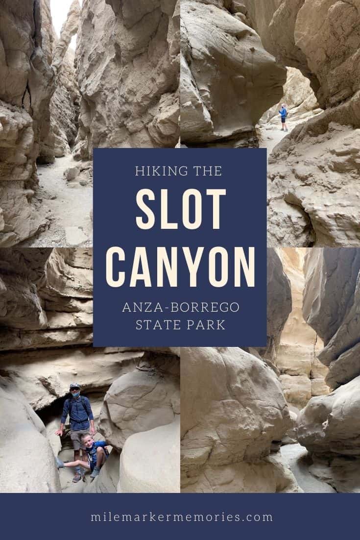 Hiking Slot Canyon in anza borrego state park