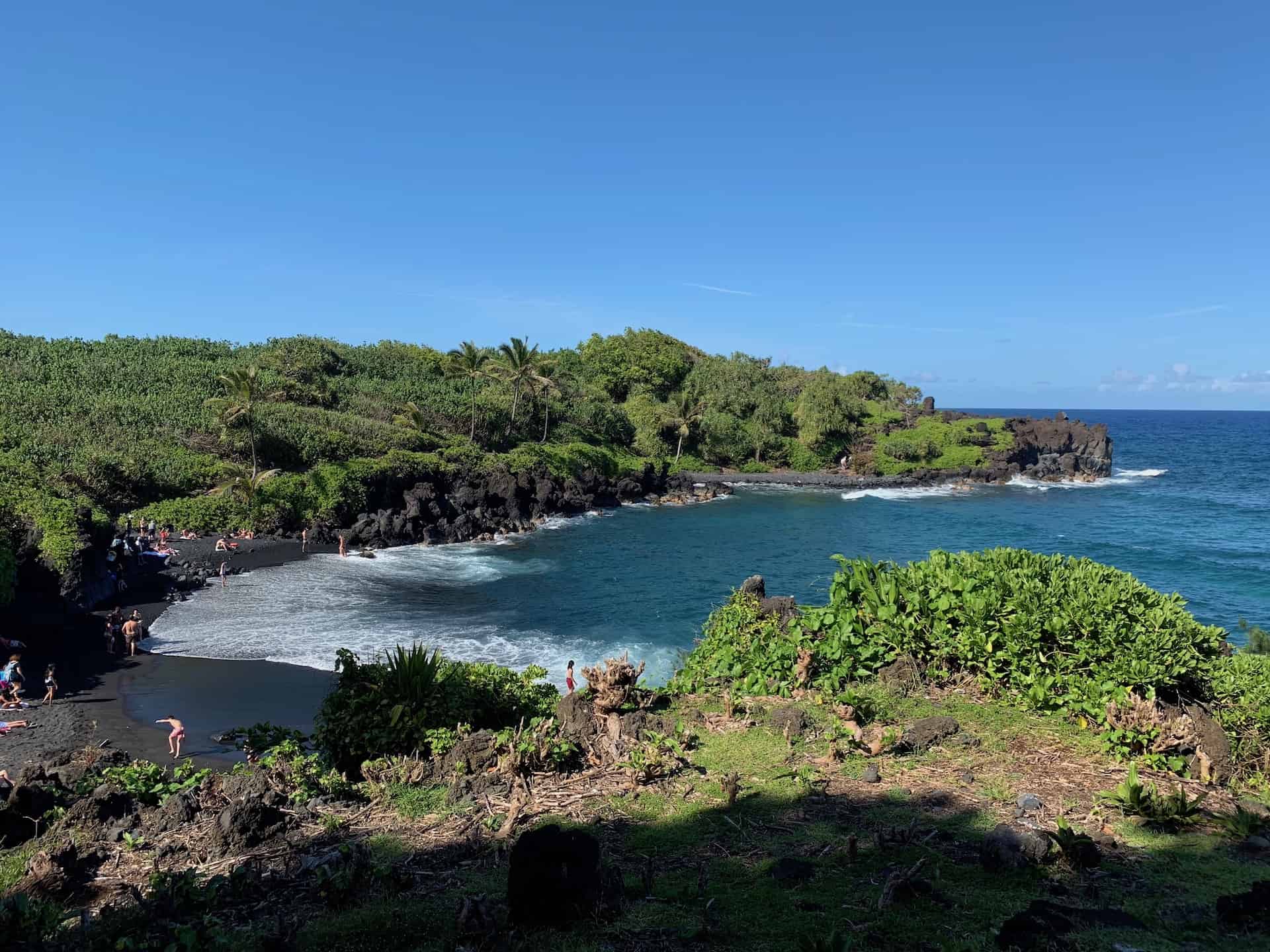 Black Sand Beach In Maui Waianapanapa State Park